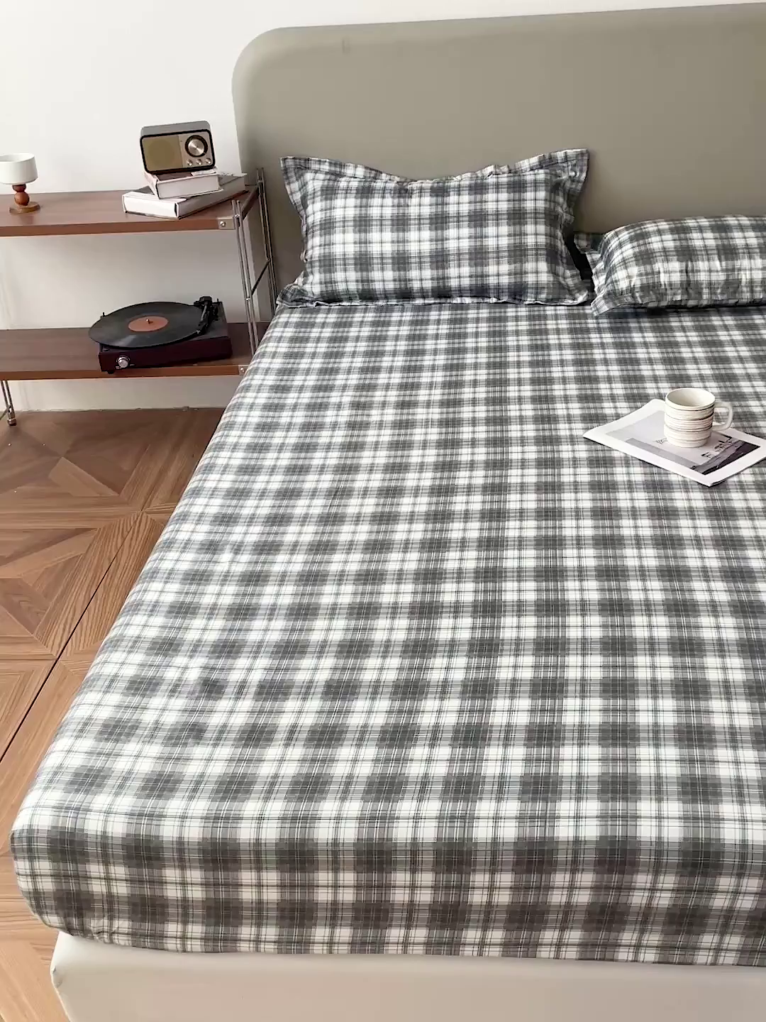 91家纺网 家纺一手货源 找家纺 楠沐家纺 2026新款无印风单层床笠床垫保护套 洛可可灰