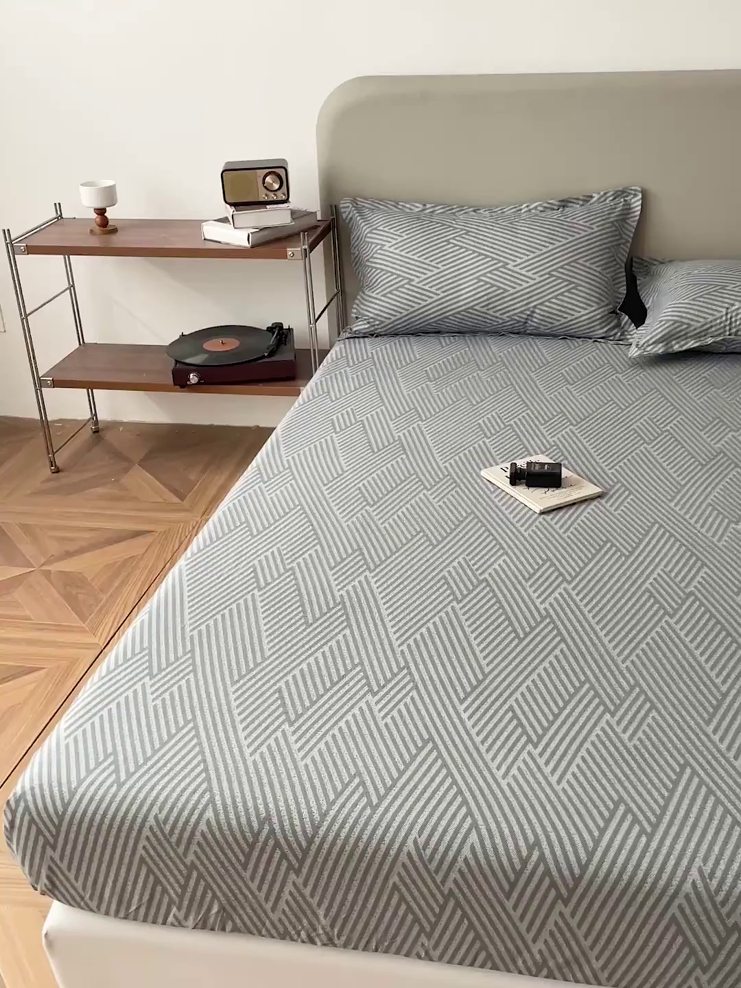 91家纺网 家纺一手货源 找家纺 楠沐家纺 2026新款无印风单层床笠床垫保护套 勒夫