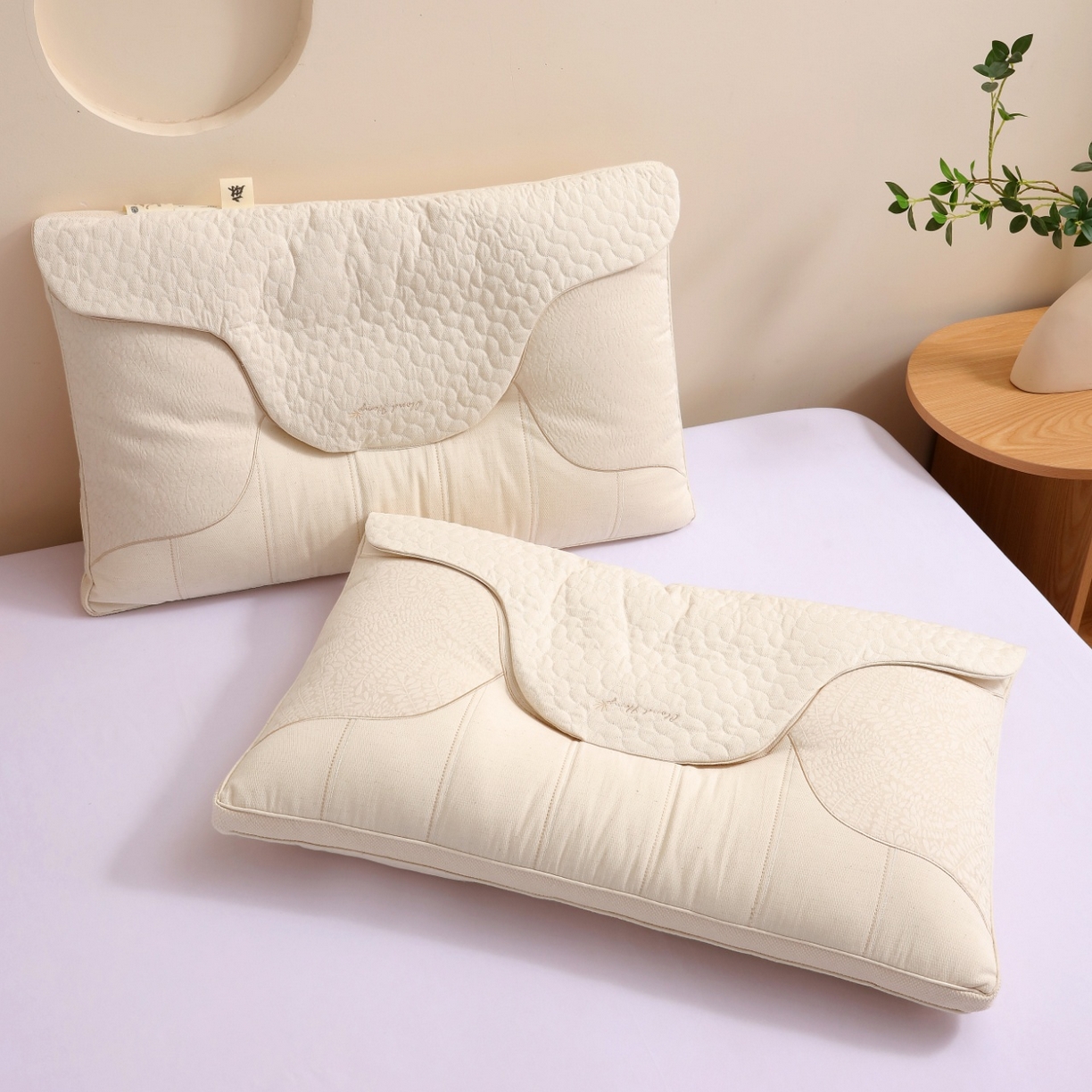 91家纺网 家纺一手货源 找家纺 （总）yyds网供 2025新款丝羽枕头全棉麻纯棉亚麻功能枕芯可叠加汗巾层可拆卸整头枕枕芯