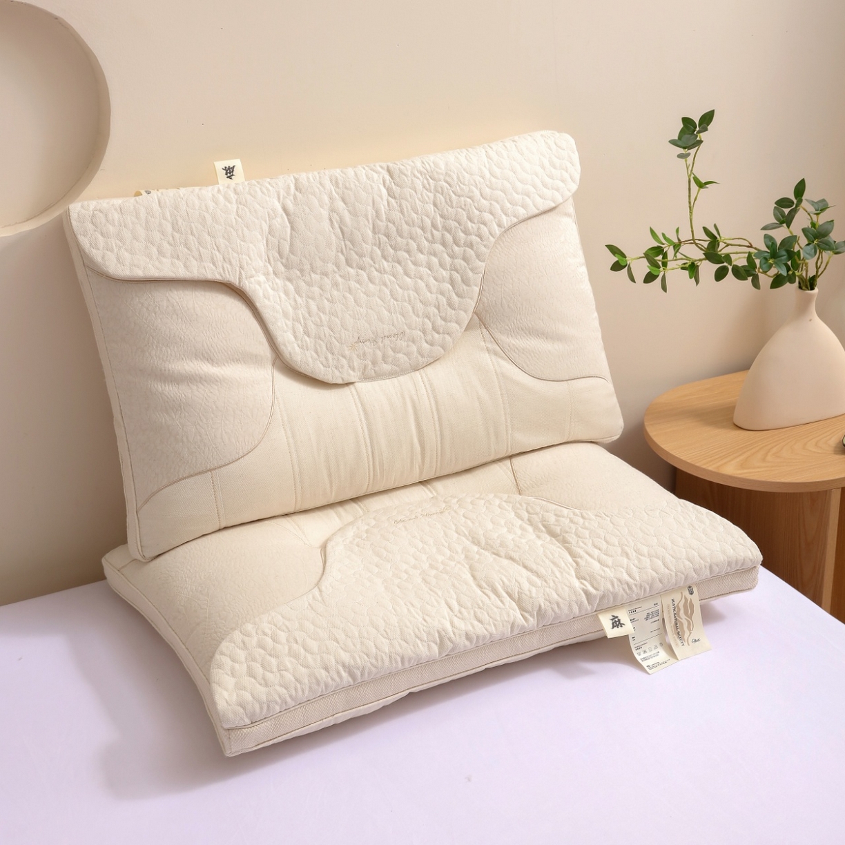 91家纺网 家纺一手货源 找家纺 （总）yyds网供 2025新款丝羽枕头全棉麻纯棉亚麻功能枕芯可叠加汗巾层可拆卸整头枕枕芯