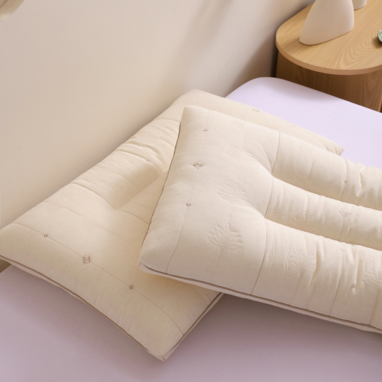 91家纺网 家纺一手货源 找家纺 （总）yyds网供 2025新款棉麻深睡枕芯纯棉亚麻混纺面料整头刺绣天然抑菌全棉麻枕头枕芯