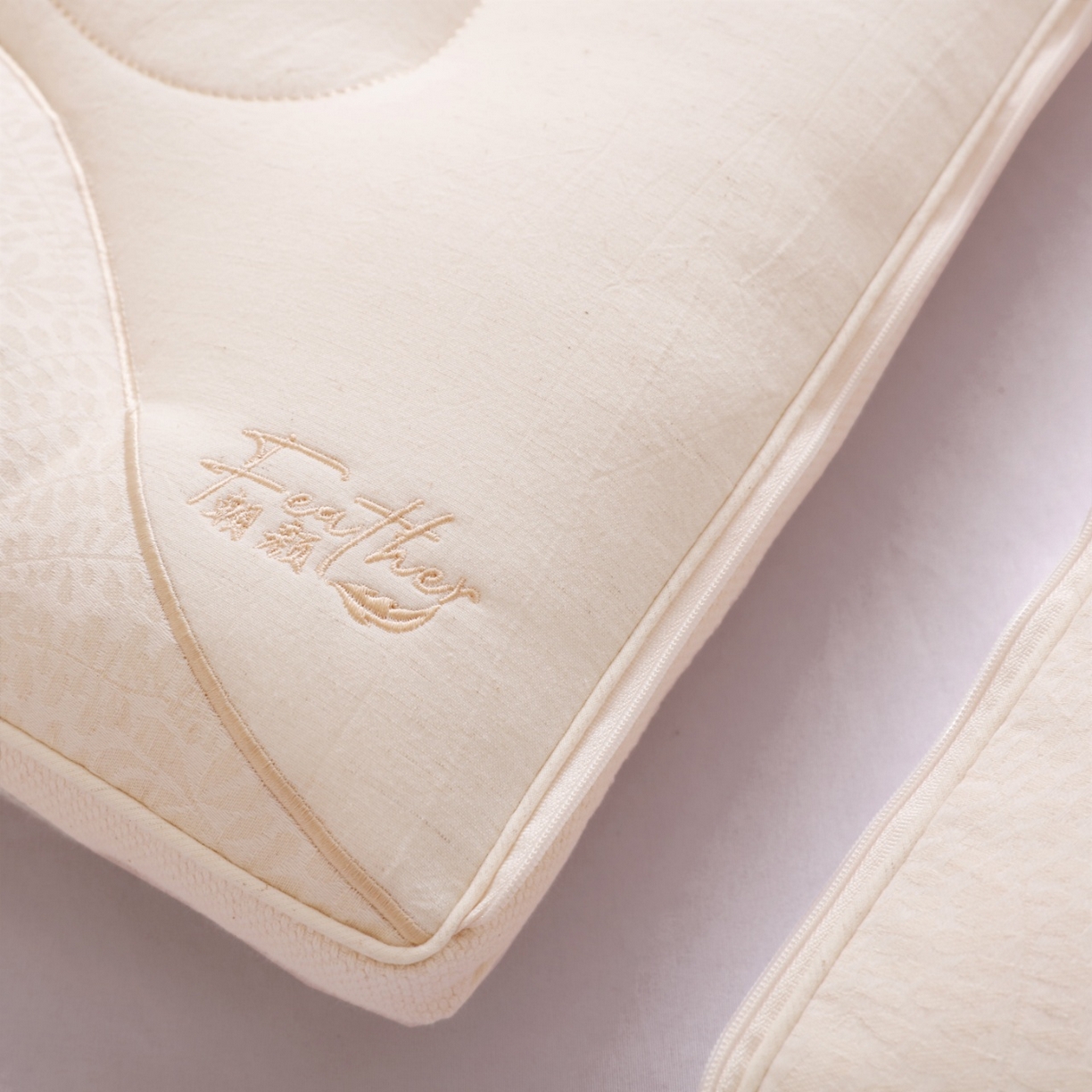 91家纺网 家纺一手货源 找家纺 （总）yyds网供 2025新款朝颜织梦双生护颈枕芯亲肤层纯棉亚麻面料可拆卸子母全棉麻枕头枕芯