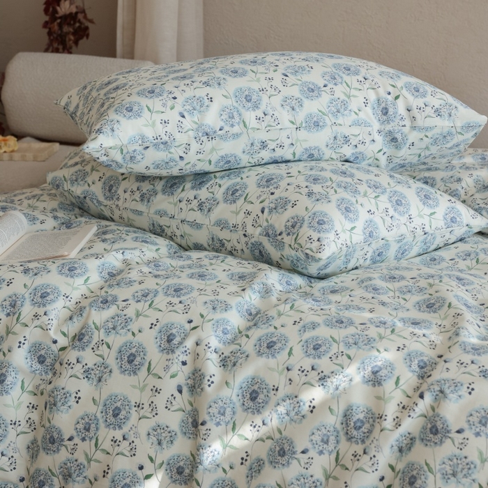 91家纺网 家纺一手货源 找家纺 棉眠 2026新款全棉纯棉印花四件套 初雪