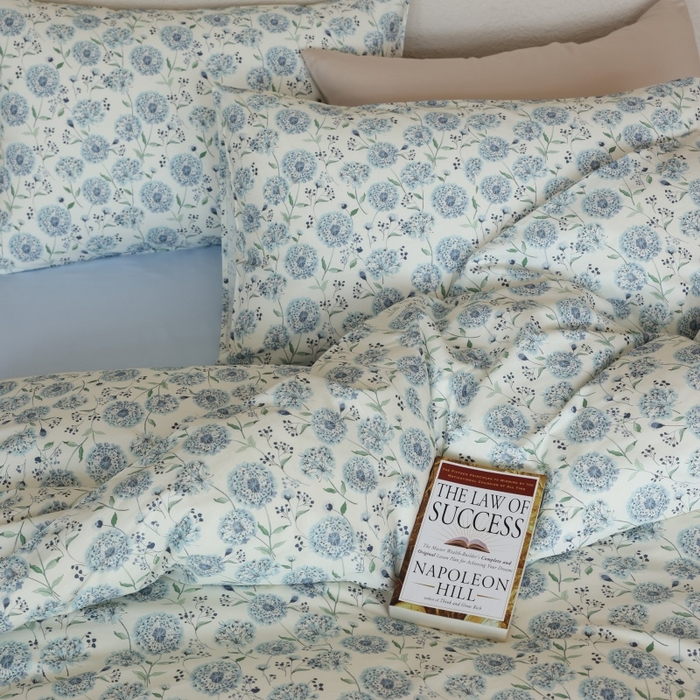 91家纺网 家纺一手货源 找家纺 棉眠 2026新款全棉纯棉印花四件套 初雪