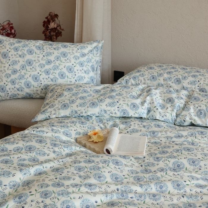 91家纺网 家纺一手货源 找家纺 棉眠 2026新款全棉纯棉印花四件套 初雪