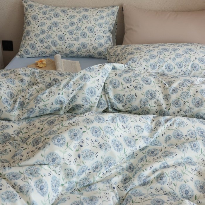 91家纺网 家纺一手货源 找家纺 棉眠 2026新款全棉纯棉印花四件套 初雪