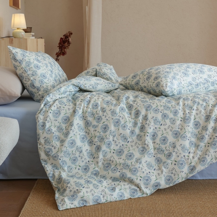 91家纺网 家纺一手货源 找家纺 棉眠 2026新款全棉纯棉印花四件套 初雪