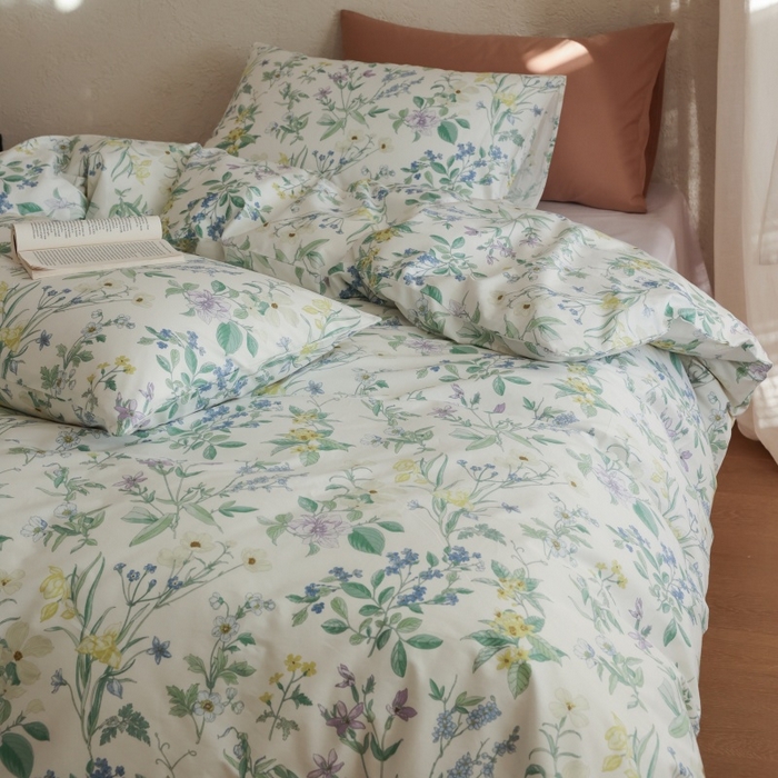 91家纺网 家纺一手货源 找家纺 棉眠 2026新款全棉纯棉印花四件套 春野