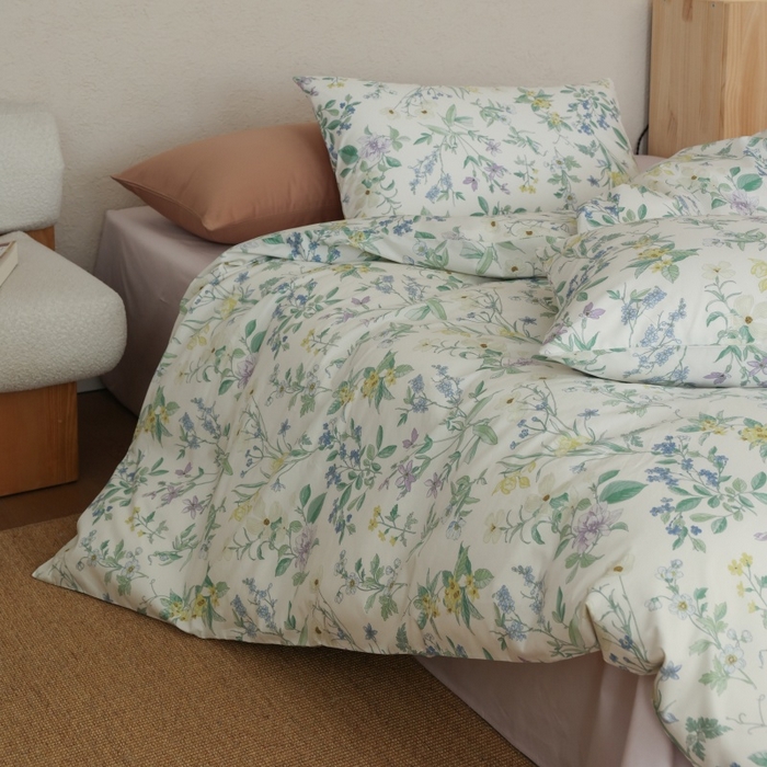 91家纺网 家纺一手货源 找家纺 棉眠 2026新款全棉纯棉印花四件套 春野