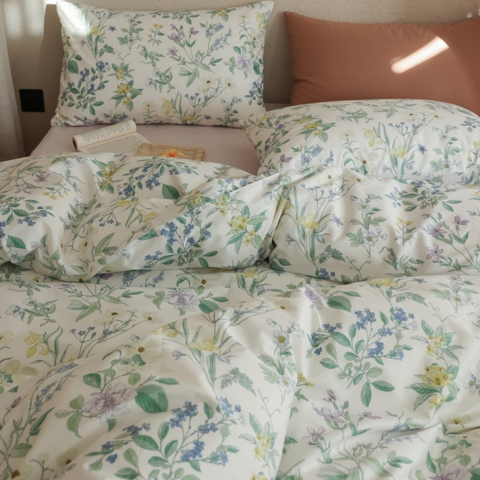 91家纺网 家纺一手货源 找家纺 棉眠 2026新款全棉纯棉印花四件套 春野