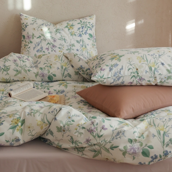 91家纺网 家纺一手货源 找家纺 棉眠 2026新款全棉纯棉印花四件套 春野