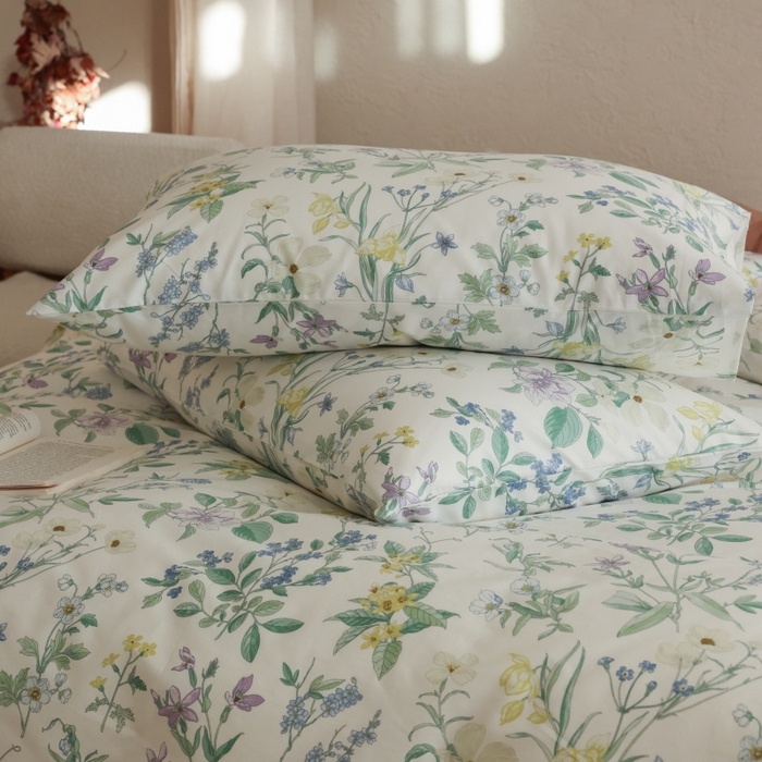 91家纺网 家纺一手货源 找家纺 棉眠 2026新款全棉纯棉印花四件套 春野