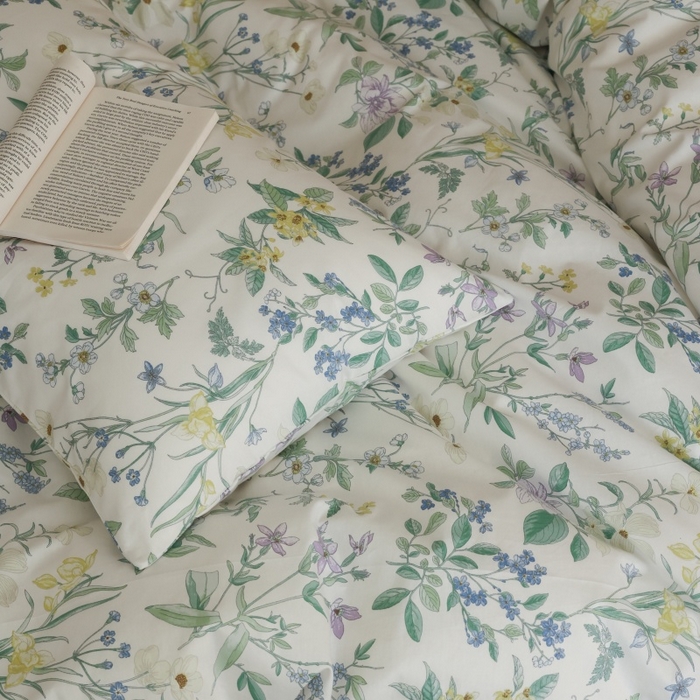 91家纺网 家纺一手货源 找家纺 棉眠 2026新款全棉纯棉印花四件套 春野