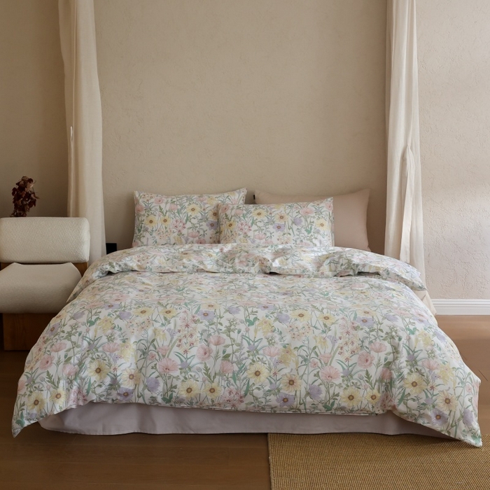 91家纺网 家纺一手货源 找家纺 棉眠 2026新款全棉纯棉印花四件套 芳菲集