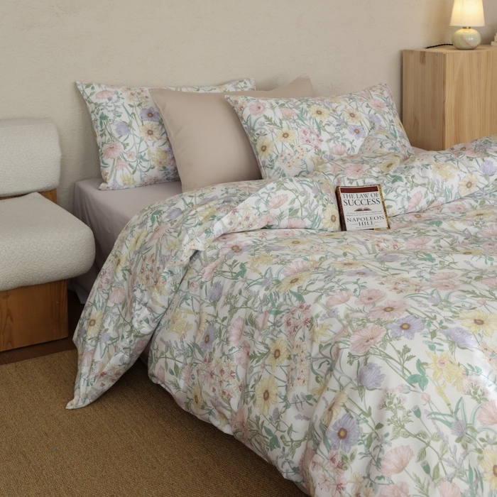 91家纺网 家纺一手货源 找家纺 棉眠 2026新款全棉纯棉印花四件套 芳菲集