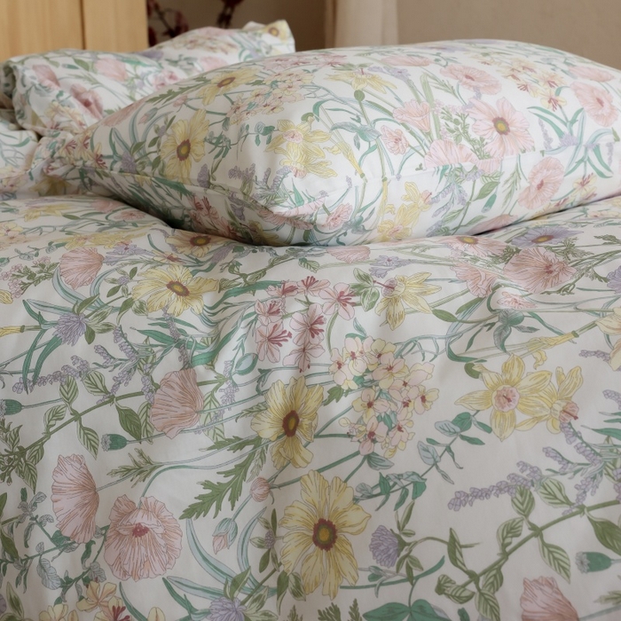 91家纺网 家纺一手货源 找家纺 棉眠 2026新款全棉纯棉印花四件套 芳菲集