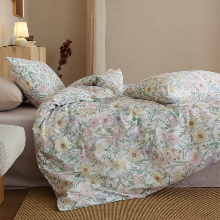 91家纺网 家纺一手货源 找家纺 棉眠 2026新款全棉纯棉印花四件套 芳菲集