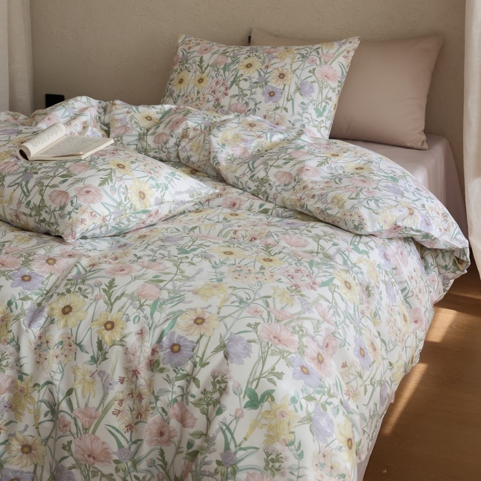 91家纺网 家纺一手货源 找家纺 棉眠 2026新款全棉纯棉印花四件套 芳菲集