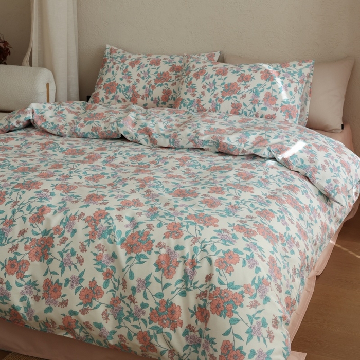 棉眠 2026新款全棉纯棉印花四件套 粉黛