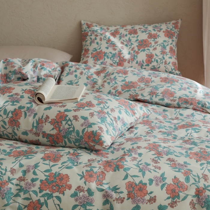 91家纺网 家纺一手货源 找家纺 棉眠 2026新款全棉纯棉印花四件套 粉黛