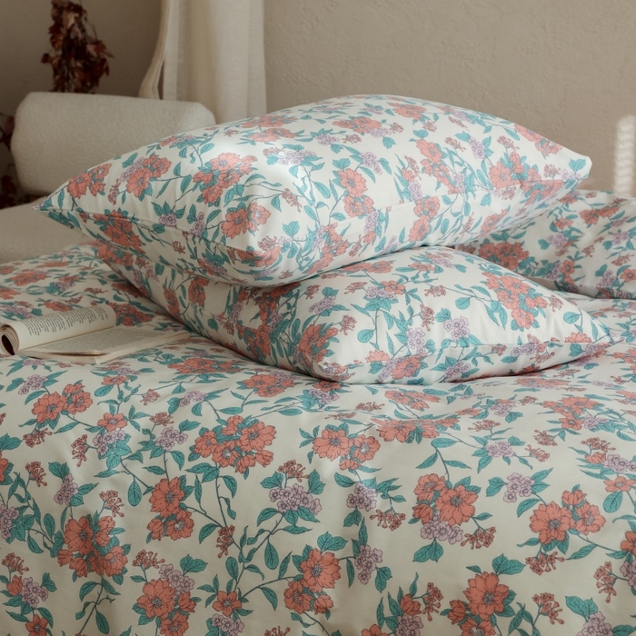 91家纺网 家纺一手货源 找家纺 棉眠 2026新款全棉纯棉印花四件套 粉黛