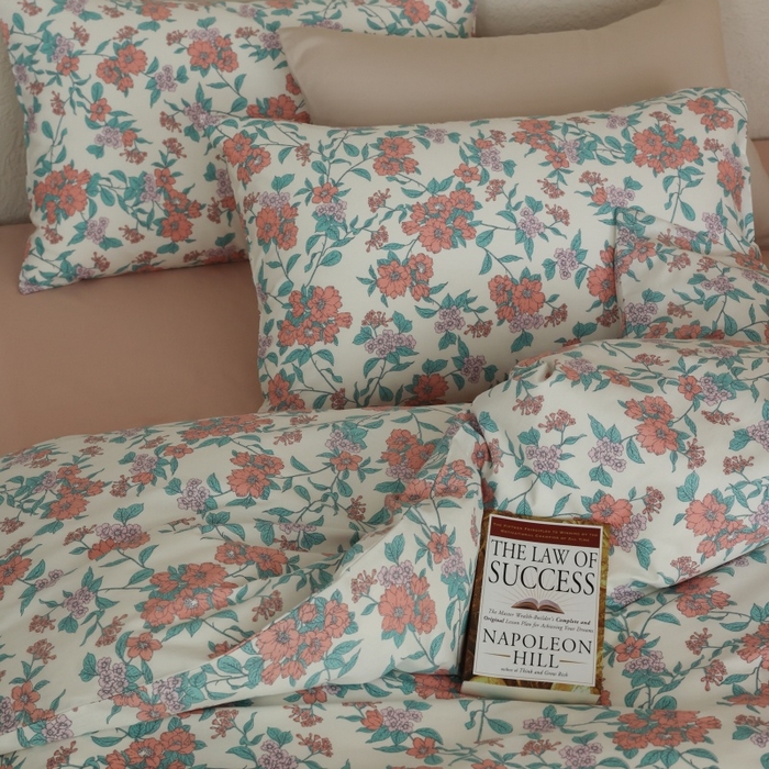 91家纺网 家纺一手货源 找家纺 棉眠 2026新款全棉纯棉印花四件套 粉黛