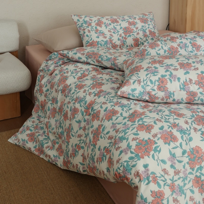 91家纺网 家纺一手货源 找家纺 棉眠 2026新款全棉纯棉印花四件套 粉黛