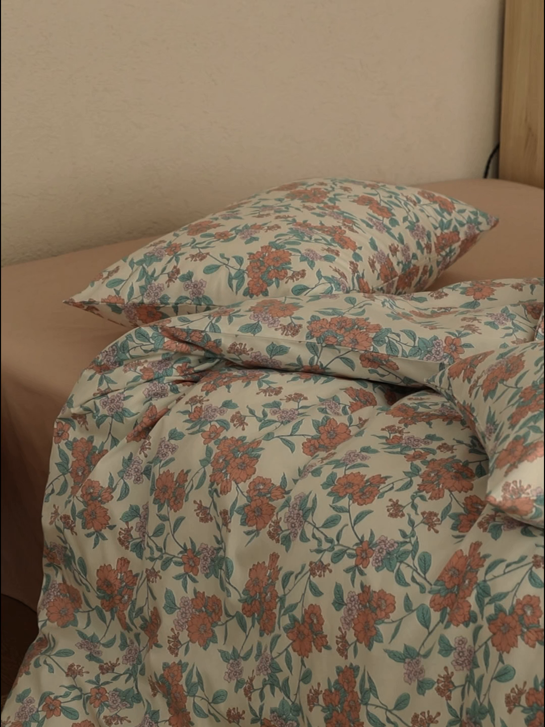 91家纺网 家纺一手货源 找家纺 棉眠 2026新款全棉纯棉印花四件套 粉黛