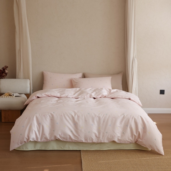 91家纺网 家纺一手货源 找家纺 棉眠 2026新款全棉纯棉印花四件套 海盐点点