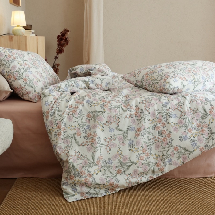 91家纺网 家纺一手货源 找家纺 棉眠 2026新款全棉纯棉印花四件套 花海