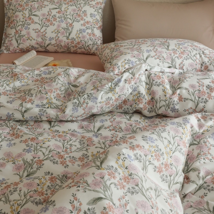 91家纺网 家纺一手货源 找家纺 棉眠 2026新款全棉纯棉印花四件套 花海