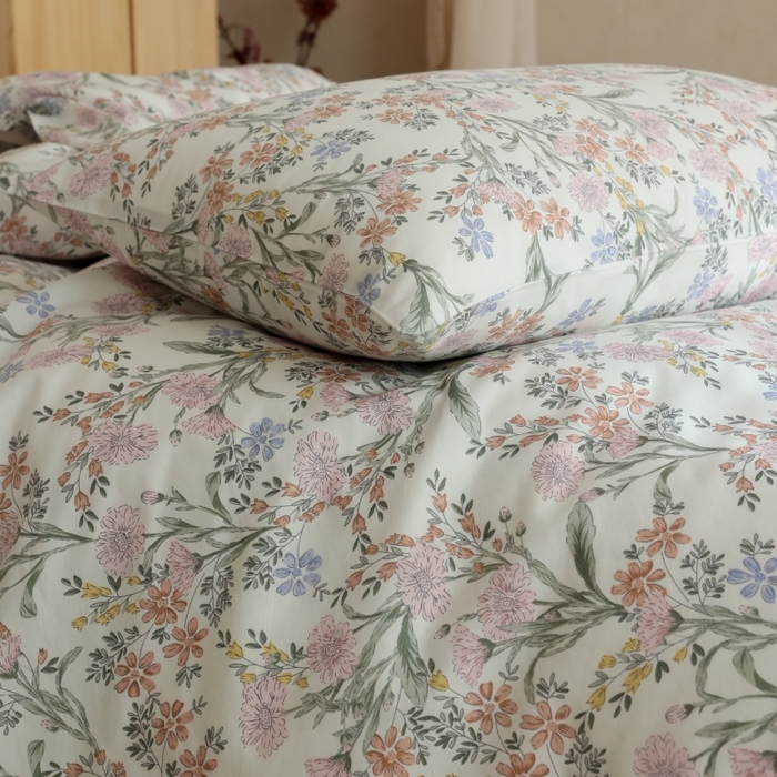 91家纺网 家纺一手货源 找家纺 棉眠 2026新款全棉纯棉印花四件套 花海