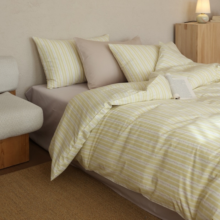 91家纺网 家纺一手货源 找家纺 棉眠 2026新款全棉纯棉印花四件套 橘子汽水