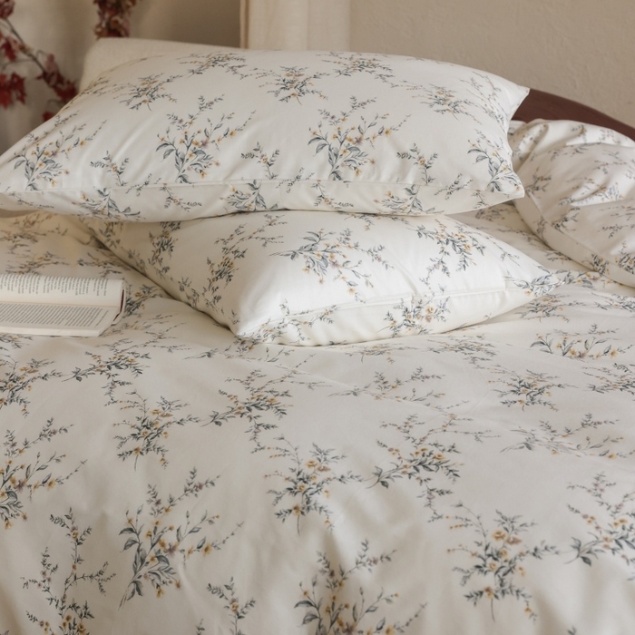 91家纺网 家纺一手货源 找家纺 棉眠 2026新款全棉纯棉印花四件套 浅茶