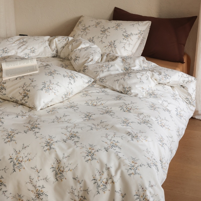 91家纺网 家纺一手货源 找家纺 棉眠 2026新款全棉纯棉印花四件套 浅茶