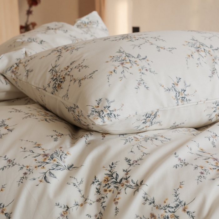 91家纺网 家纺一手货源 找家纺 棉眠 2026新款全棉纯棉印花四件套 浅茶