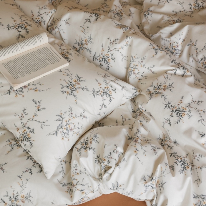 91家纺网 家纺一手货源 找家纺 棉眠 2026新款全棉纯棉印花四件套 浅茶