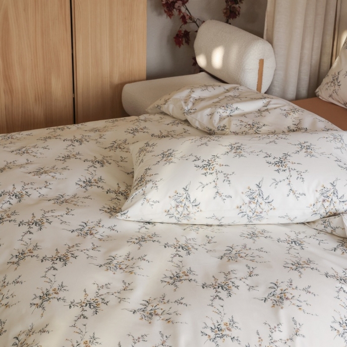 91家纺网 家纺一手货源 找家纺 棉眠 2026新款全棉纯棉印花四件套 浅茶