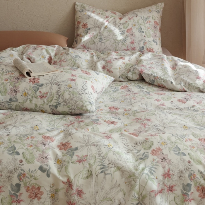 91家纺网 家纺一手货源 找家纺 棉眠 2026新款全棉纯棉印花四件套 蔷薇诗集（白）