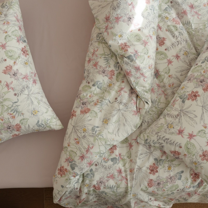 91家纺网 家纺一手货源 找家纺 棉眠 2026新款全棉纯棉印花四件套 蔷薇诗集（白）