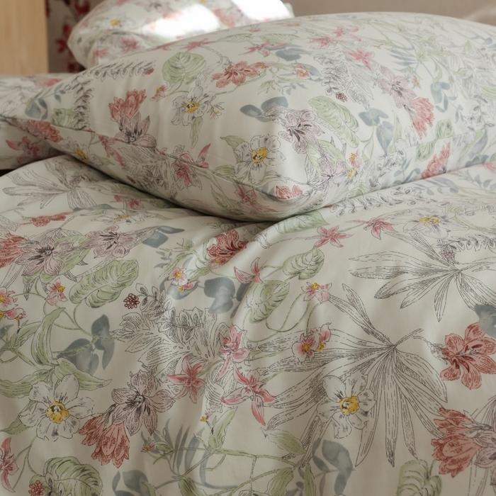 91家纺网 家纺一手货源 找家纺 棉眠 2026新款全棉纯棉印花四件套 蔷薇诗集（白）