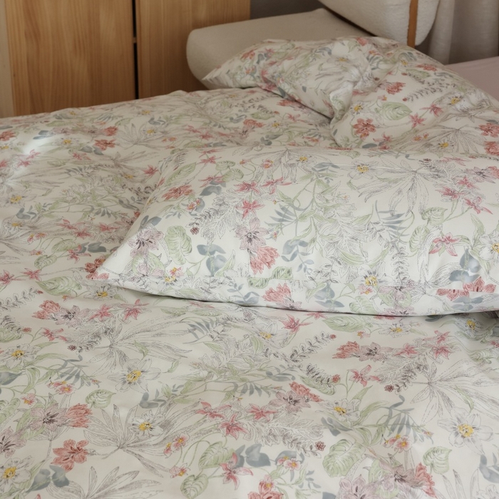 91家纺网 家纺一手货源 找家纺 棉眠 2026新款全棉纯棉印花四件套 蔷薇诗集（白）