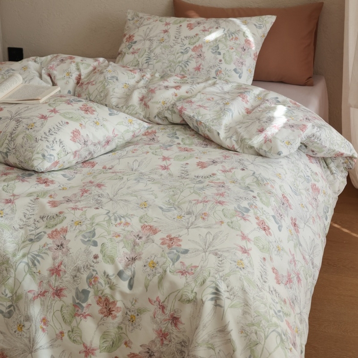 91家纺网 家纺一手货源 找家纺 棉眠 2026新款全棉纯棉印花四件套 蔷薇诗集（白）