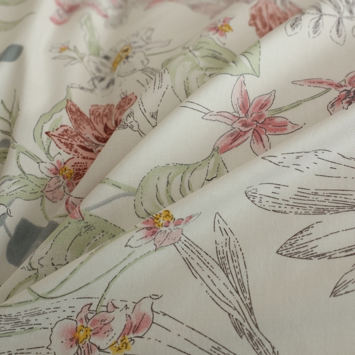 91家纺网 家纺一手货源 找家纺 棉眠 2026新款全棉纯棉印花四件套 蔷薇诗集（白）