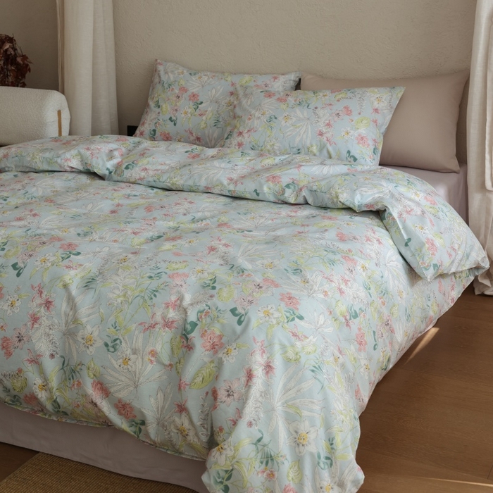 棉眠 2026新款全棉纯棉印花四件套 蔷薇诗集（蓝）