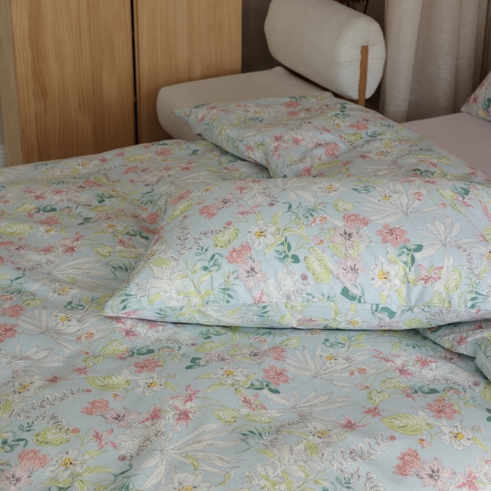 91家纺网 家纺一手货源 找家纺 棉眠 2026新款全棉纯棉印花四件套 蔷薇诗集（蓝）