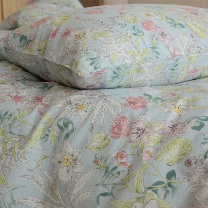 91家纺网 家纺一手货源 找家纺 棉眠 2026新款全棉纯棉印花四件套 蔷薇诗集（蓝）