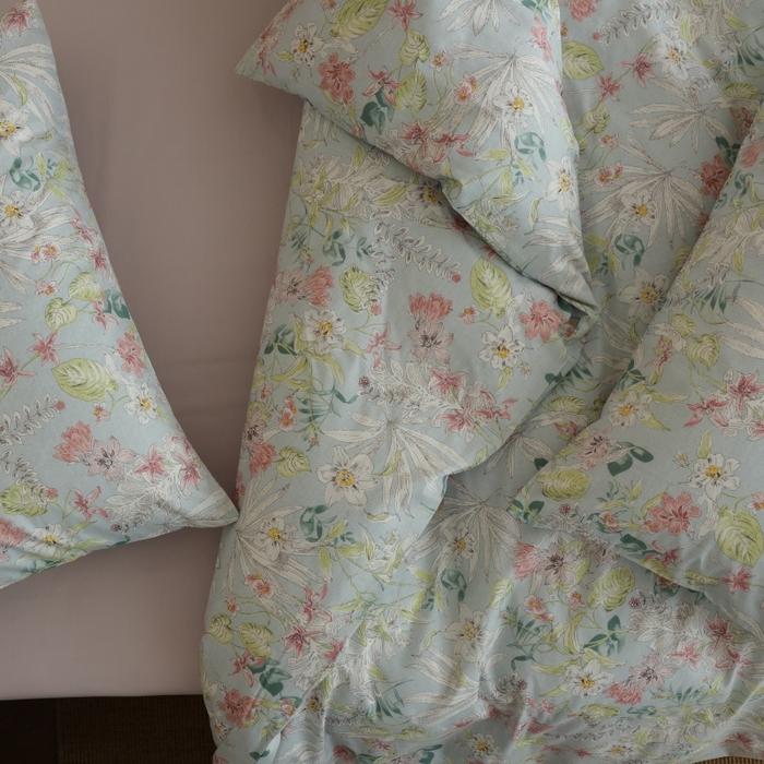 91家纺网 家纺一手货源 找家纺 棉眠 2026新款全棉纯棉印花四件套 蔷薇诗集（蓝）