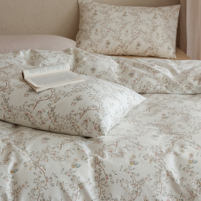 91家纺网 家纺一手货源 找家纺 棉眠 2026新款全棉纯棉印花四件套 森林来信