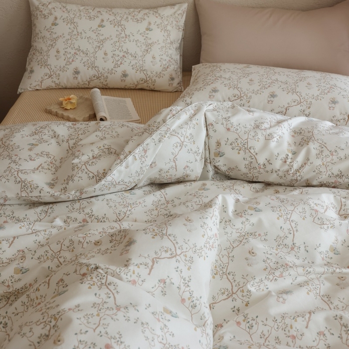 91家纺网 家纺一手货源 找家纺 棉眠 2026新款全棉纯棉印花四件套 森林来信